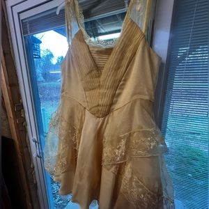 Belle Short Gold Costume - Beauty and the Beast